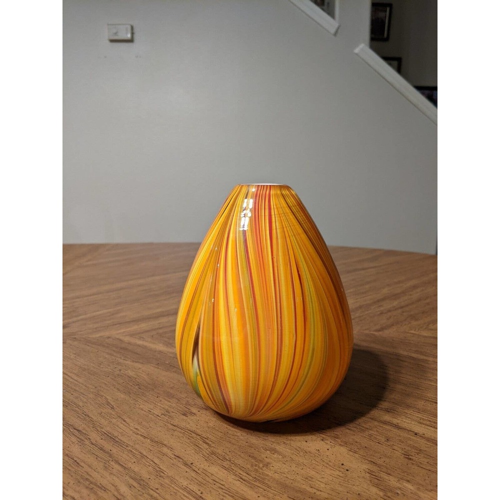Italian Murano Hand Blown Glass Vase (Small - 5.5" high) Color Yellow